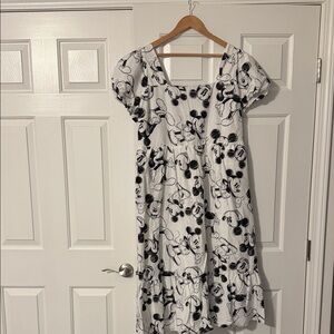 Disney Mickey Mouse Midi Dress - Black and White